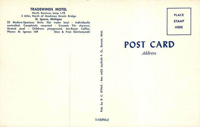 Tradewinds Motel - Old Postcard Photo